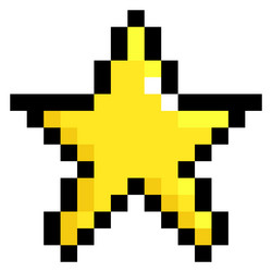 pixel star retro game symbol ui element vector image