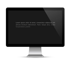 Black Computer Monitor - Empty Screen vector image