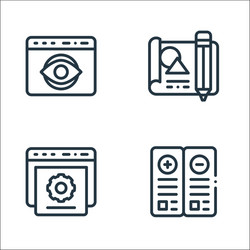 design thinking line icons linear set quality vector image