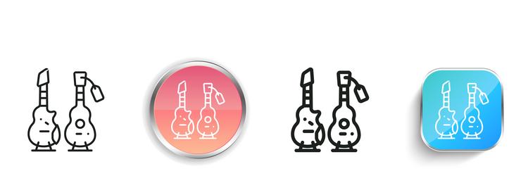 guitars icon thin linear regular and button style vector image