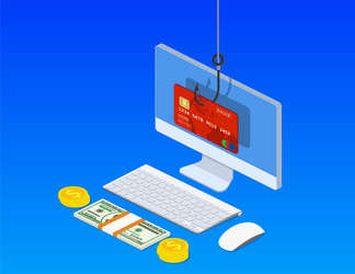 internet phishing and hacking attack concept vector image