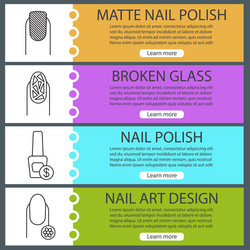 Manicure web banner templates set vector