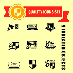 Quality computer technology icons set vector