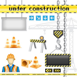 Flat design construction site sign Royalty Free Vector Image
