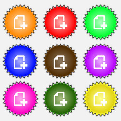 Add file document icon sign a set of nine vector