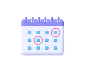 calendar assignment icon planning concept 3d vector