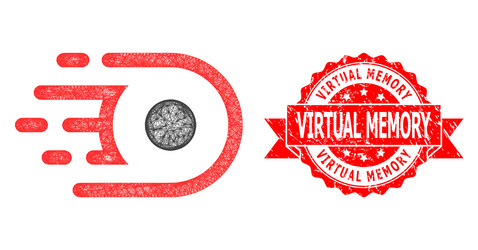 grunge virtual memory stamp and network speed core vector image