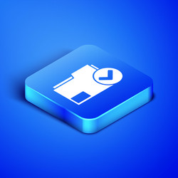 isometric document folder and check mark icon vector image