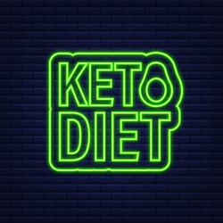 Ketogenic diet logo sign keto neon icon vector