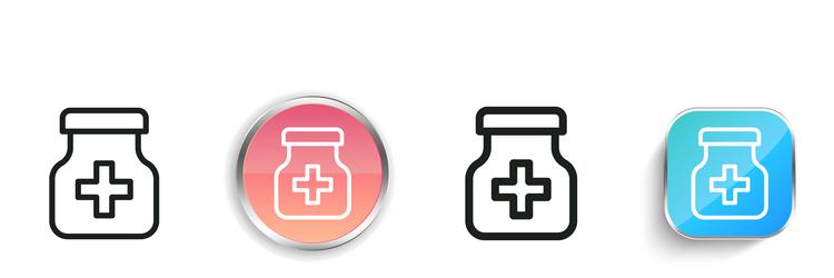 medicines icon thin linear regular and button vector image