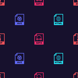 set html file document avi mp3 and zip vector image