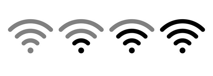 wifi signal strength indicator fading from weak vector image