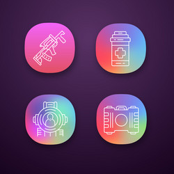 diagrams app icons set data graphic visualization vector image