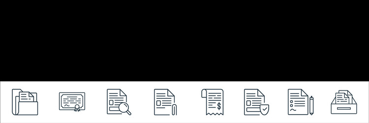 Document line icons linear set quality vector