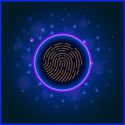 fingerprint scan on abstract background advanced vector image