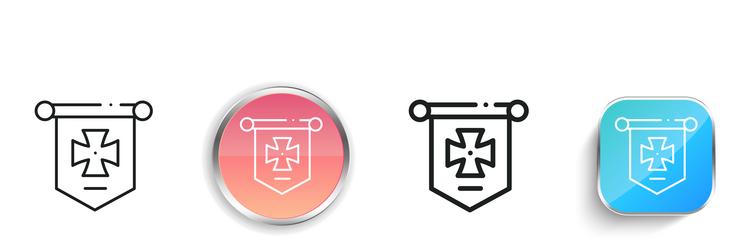medieval icon thin linear regular and button vector image