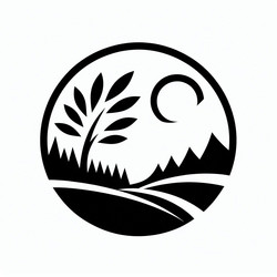 Mountain Silhouette Emblem Vector Image