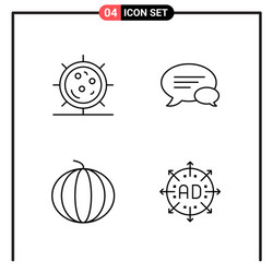 Set 4 line style icons for web and mobile vector
