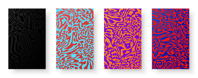 Set of paper cards with liquid design rippled vector