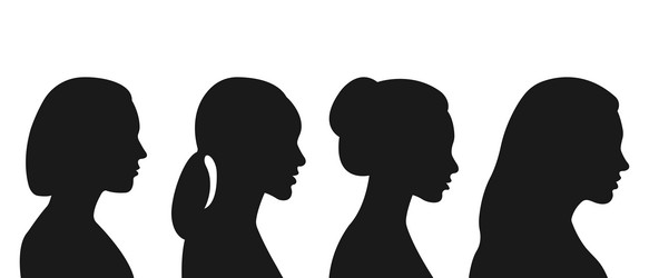 Set of silhouettes women vector