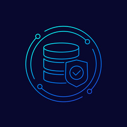 database security line icon vector image