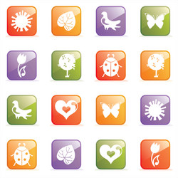 glossy icon set for web vector image
