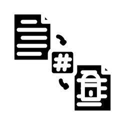hashing algorithm glyph icon vector image