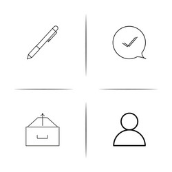 interface simple linear icon setsimple outline vector image