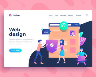 landing page template web design development vector image