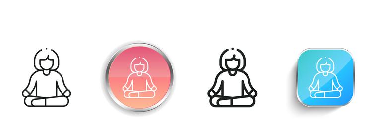 meditation icon thin linear regular and button vector image