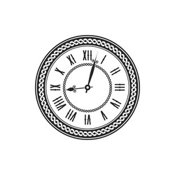 retro clock dial hour and minute pointers isolated vector