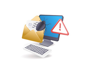 virus attack warning email vector image