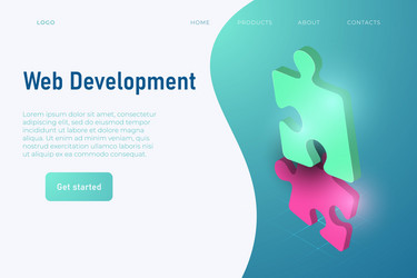 web development website header template in light vector image