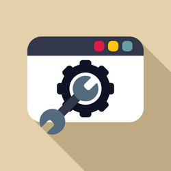 wrench optimizing gear inside web browser window vector image