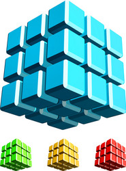3D Cube with Rounded Edges vector image