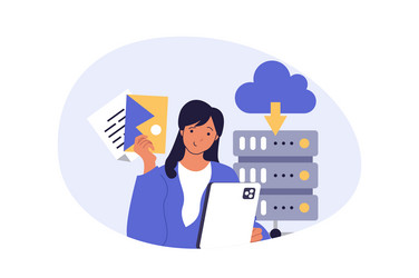 cloud computing concept in modern flat design vector image