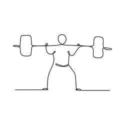 drawing a continuous line of weightlifting vector