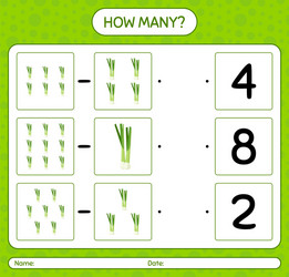 how many counting game with spring onion vector image