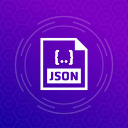 json file format icon for web and apps vector image