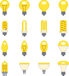 Light bulb flat icons vector