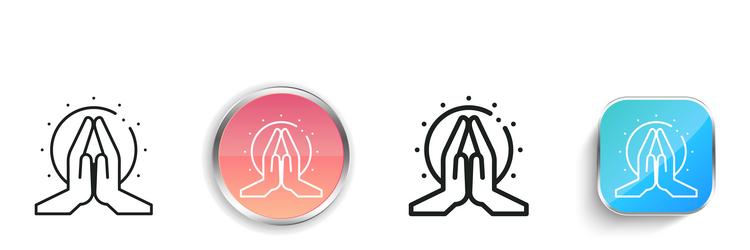meditation icon thin linear regular and button vector image