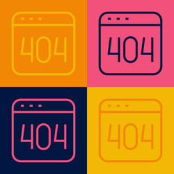 pop art line page with a 404 error icon isolated vector image