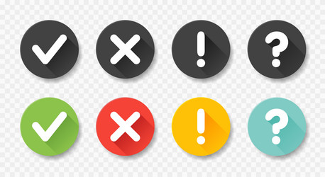Rounded Buttons: Check, Error, Question vector image