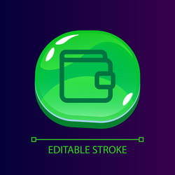 wallet glossy ui button with linear icon vector image