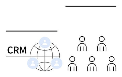 crm integration with global network and team vector image