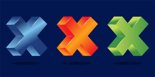 cross sign element x icon isolated simple mark vector image