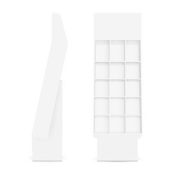 Empty cardboard display racks front and side view vector