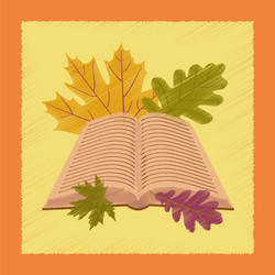 flat shading style icon open book leaves vector image