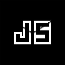js monogram envelope shape style vector image