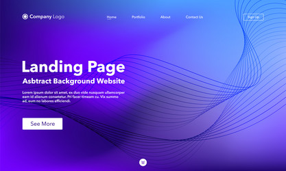 landing page abstract background website template vector image